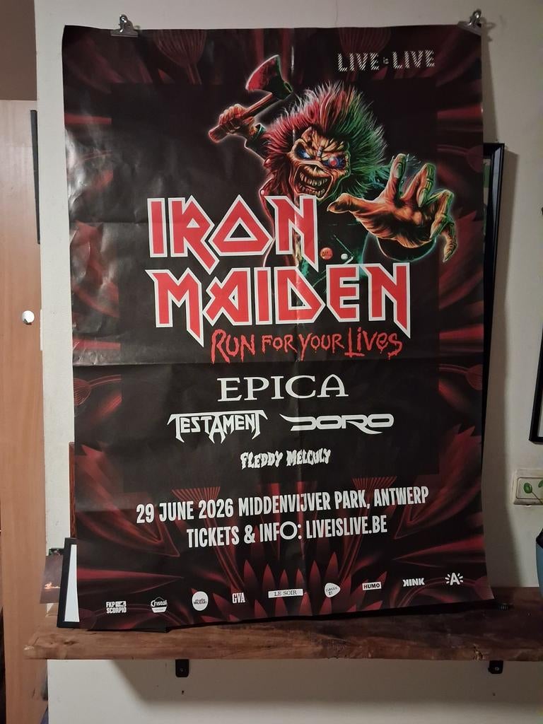 Poster Iron Maiden, optreden middenvijver 2026, Enlèvement