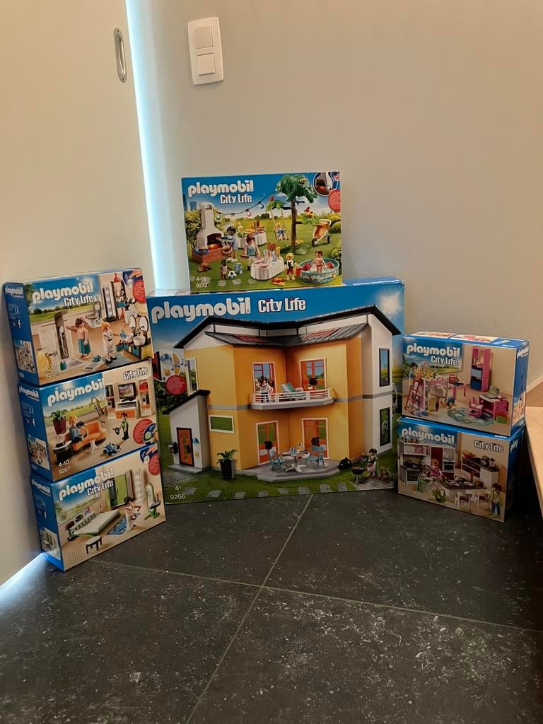 Playmobil City Life maison complète avec 6 boîtes, Enlèvement, Comme neuf