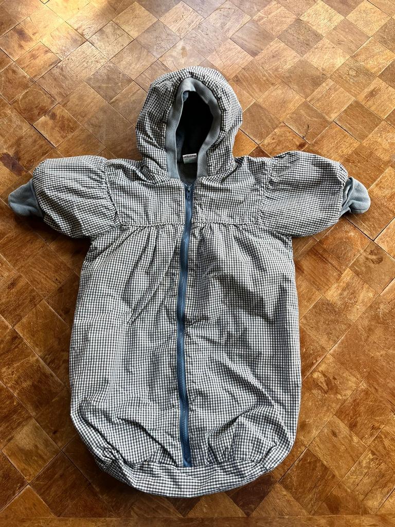Baby winterslaapzak voor buiten, blauwe gingham, Baley H&M, Zo goed als nieuw, Maat 50