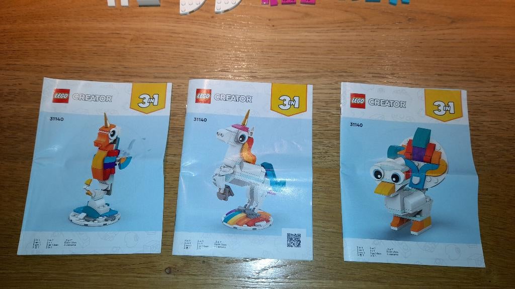 Lego 31140 Magische eenhoorn, Ophalen of Verzenden, Gebruikt, Complete set, Lego