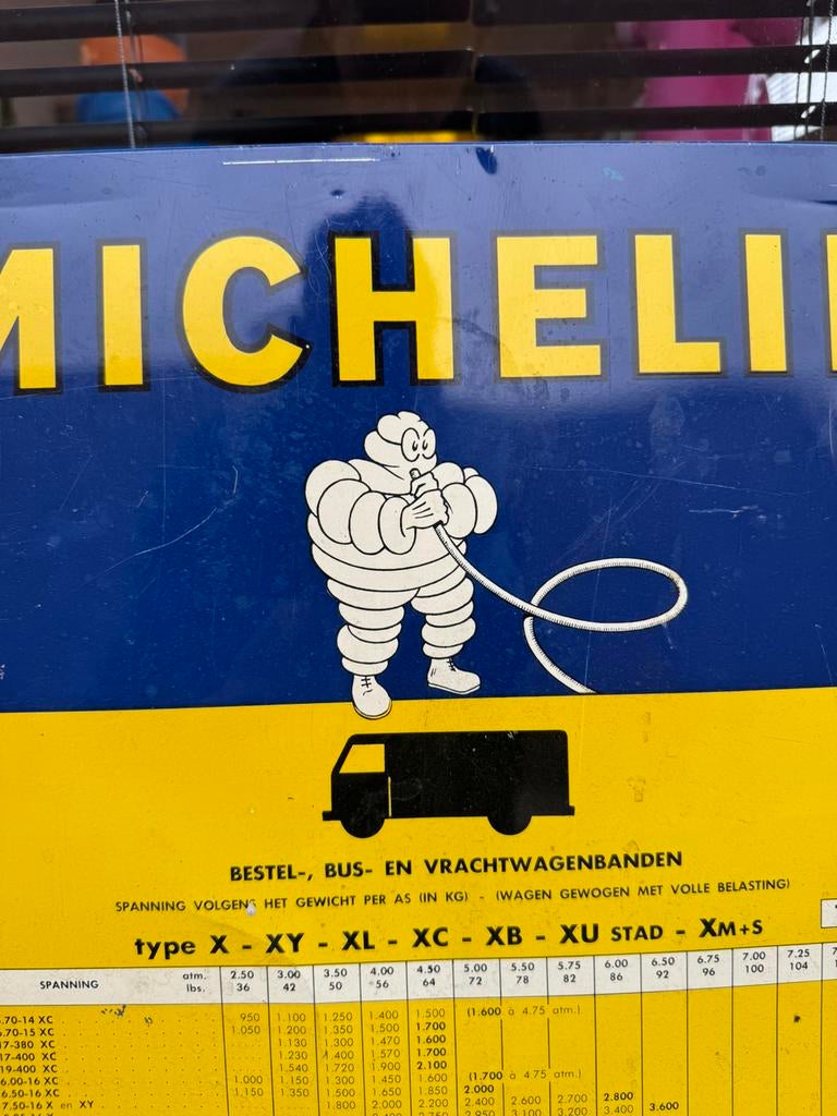 MICHELIN Banden oud reclamebord 1966, Verzamelen, Ophalen of Verzenden, Gebruikt, Reclamebord