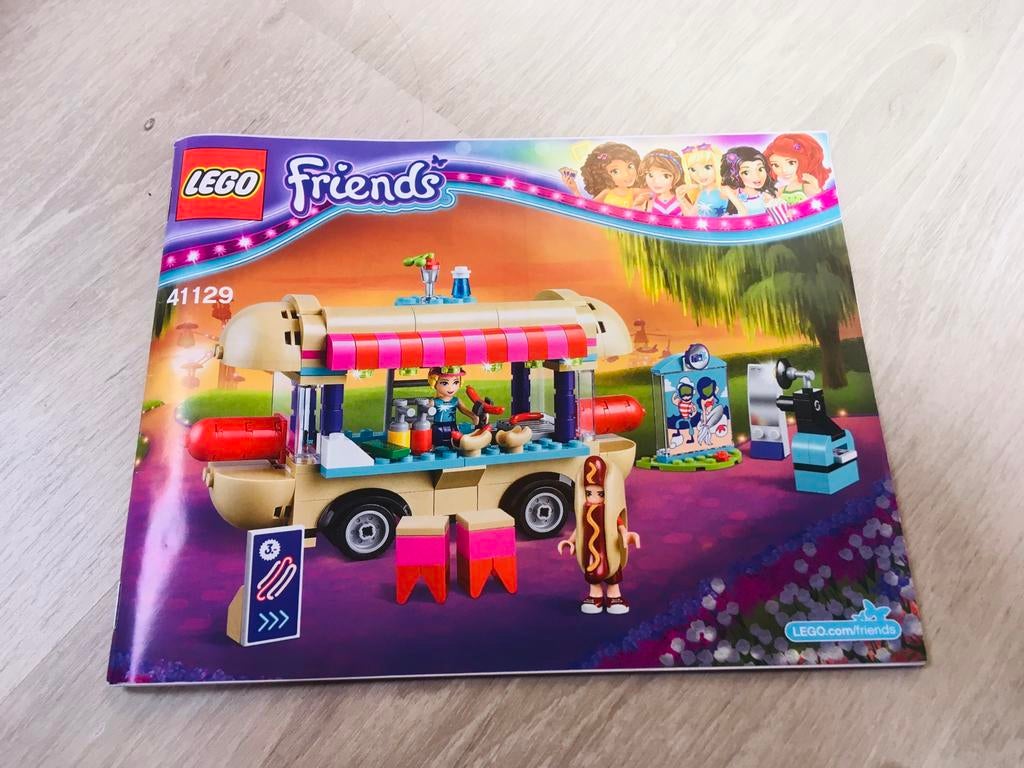 Lego friends 41129 pretpark hotdog wagen, Ophalen, Zo goed als nieuw, Complete set, Lego