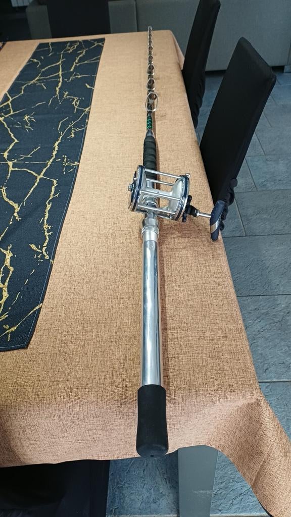 Shimano tonijnhengel- en molenset te koop, Ophalen, Molen