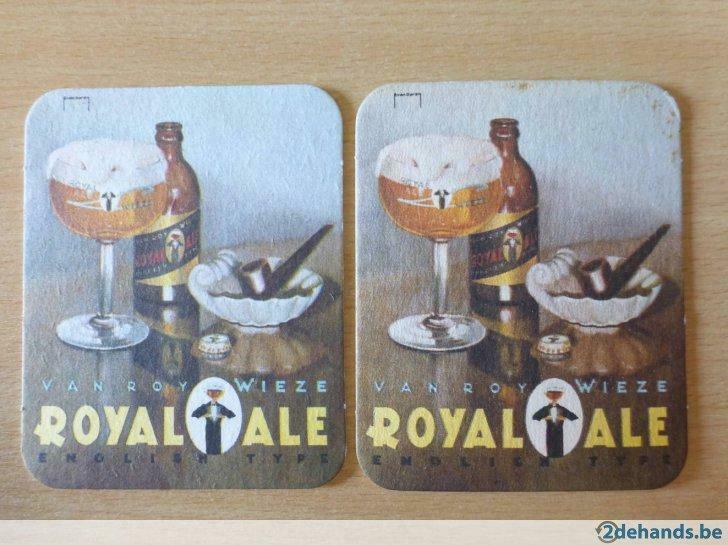 2 oude bierviltjes Royal Ale brouwerij Van Roy  Wieze, Collections, Marques de bière, Utilisé, Enlèvement ou Envoi