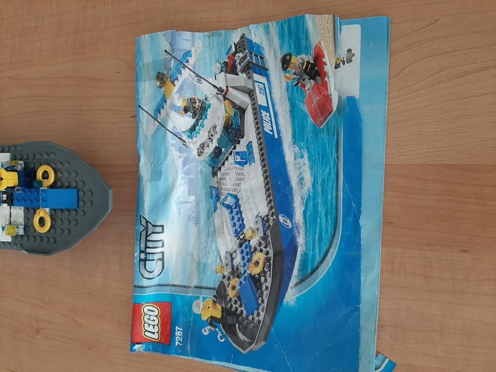 Lego city politieboot 7287, Ophalen, Zo goed als nieuw, Complete set, Lego