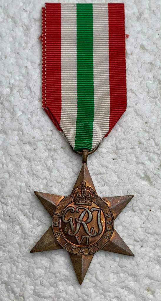 Medaille, Groot-Brittannië, Italy Star, WO2., Verzamelen, Ophalen of Verzenden, Landmacht, Lintje, Medaille of Wings