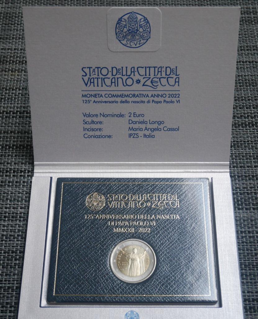 2 euros Vatican 2022 - Pape Paul VI BU FDC, Enlèvement ou Envoi, Vatican, 2 euros, Série