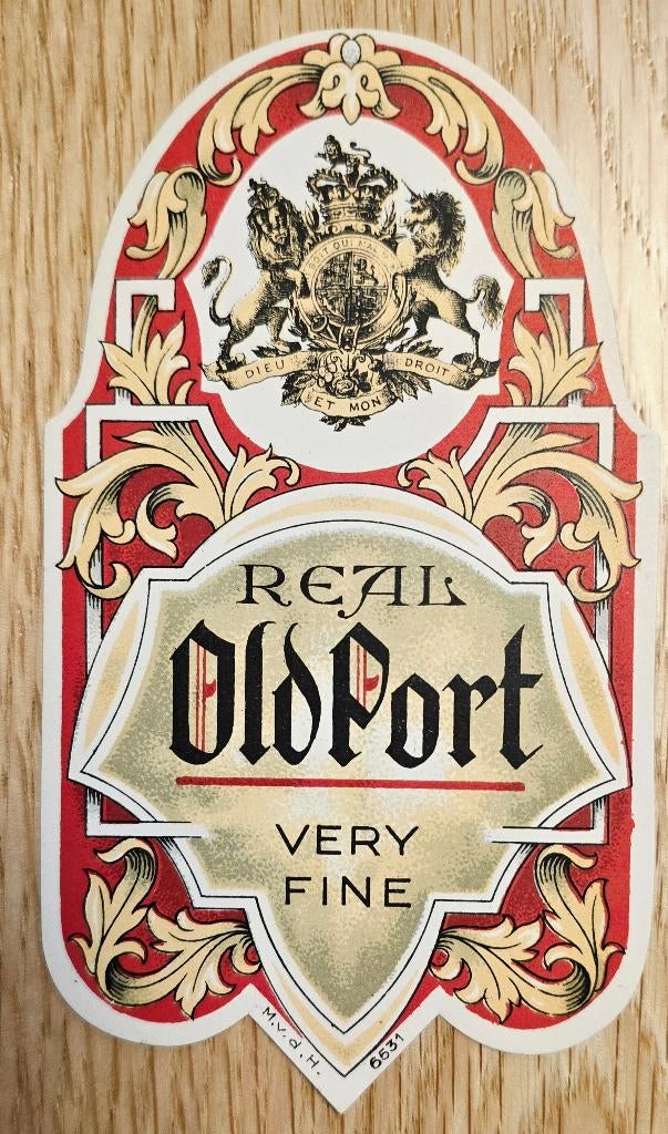 Antiek etiket van echt oud port - Label 115, Verzamelen, Biermerken, Ophalen of Verzenden, Overige typen