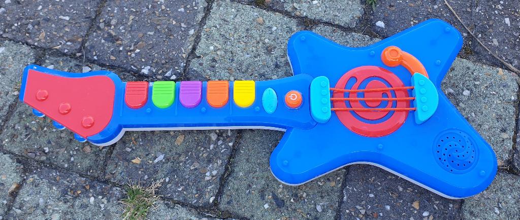 Speelgoedgitaar (blauw), Ophalen of Verzenden, Gebruikt, Met licht