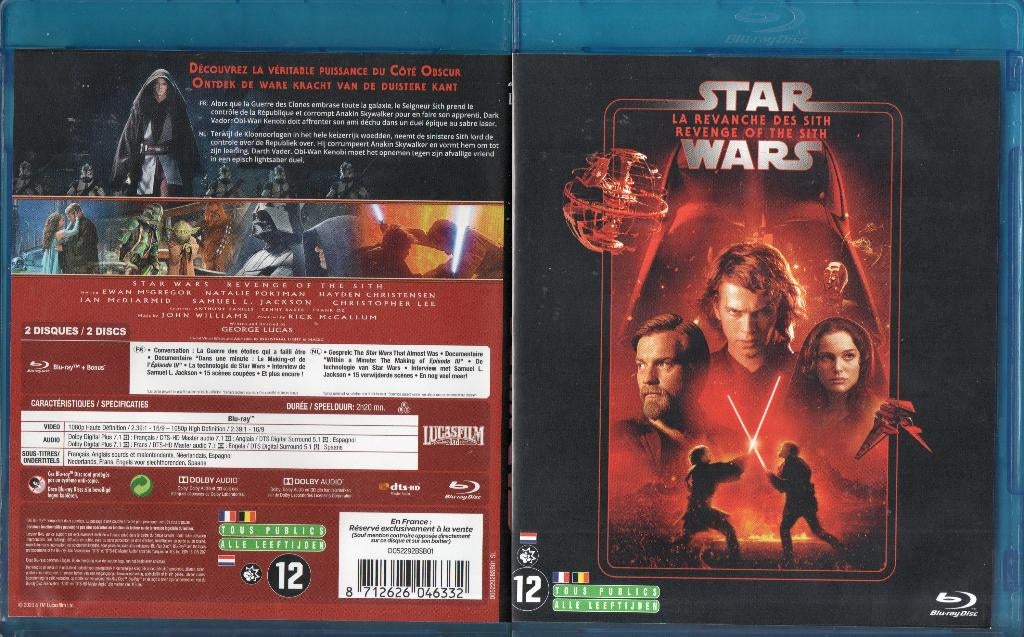 star wars episode III  (blu-ray + blu-ray bonus) nieuw, Cd's en Dvd's, Ophalen of Verzenden, Zo goed als nieuw, Science Fiction en Fantasy