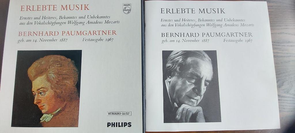 Mozart Erlebte Musik Bernhard Paumgartner 1967, CD & DVD, Vinyles Singles, Enlèvement, Comme neuf, 12 pouces, Classique