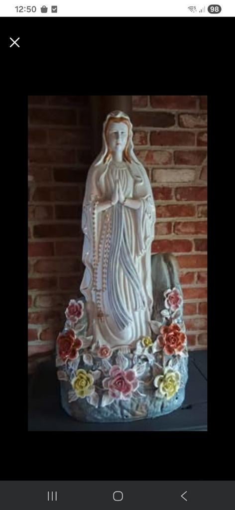 Prachtig, groot Lourdesbeeld van Maria met rozenkrans, Enlèvement ou Envoi