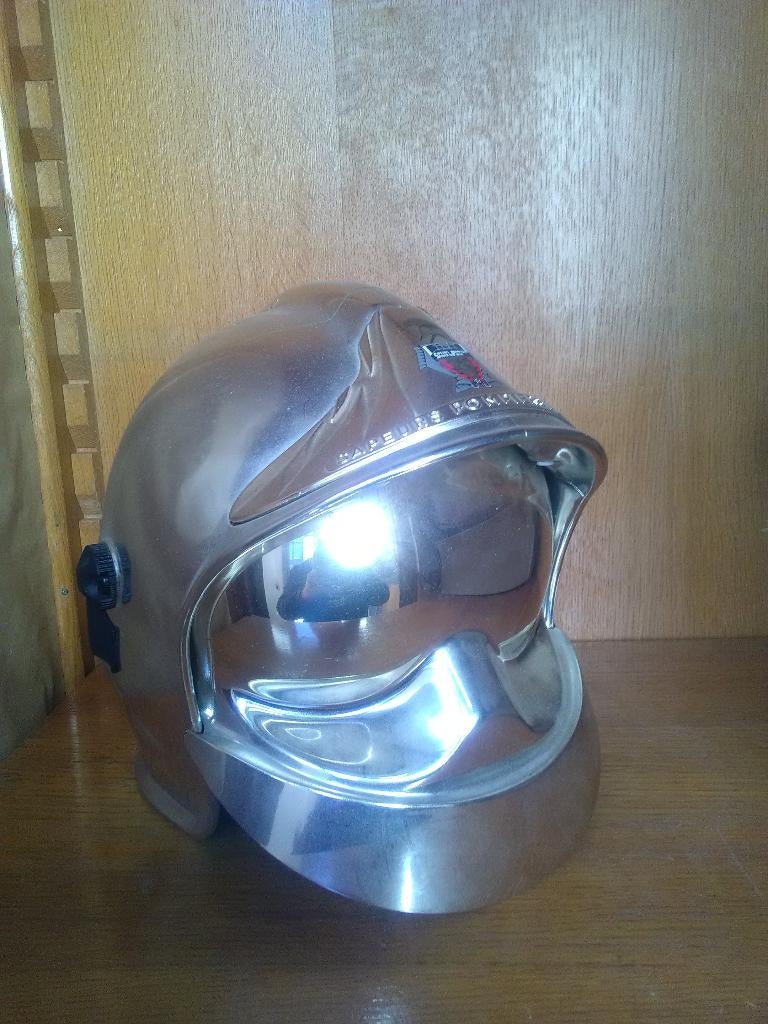 Ancien casque de pompier ' sceau a glace, Enlèvement ou Envoi, Autres, Casque ou Béret