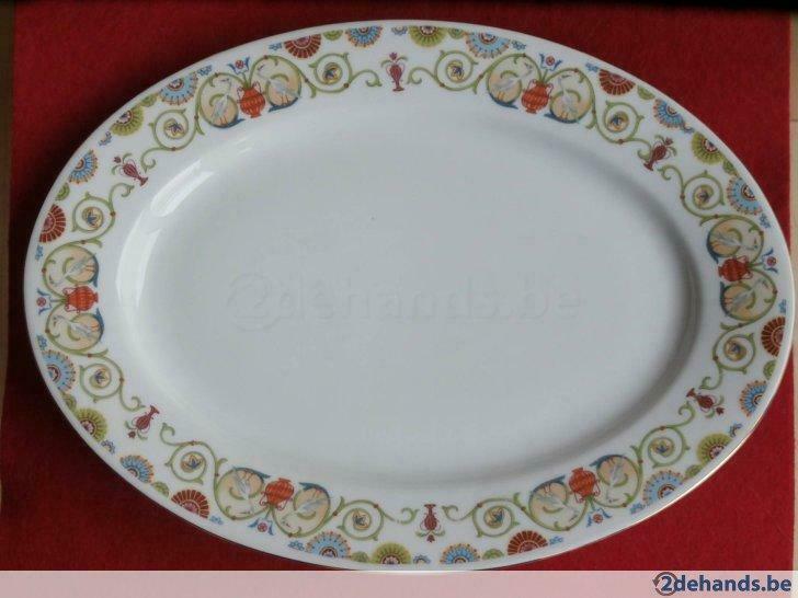 porseleinen (3)schalen en (3)borden"mz altr cm-r"czechosl..., Huis en Inrichting, Keuken | Servies, Nieuw, Bord(en), Aardewerk