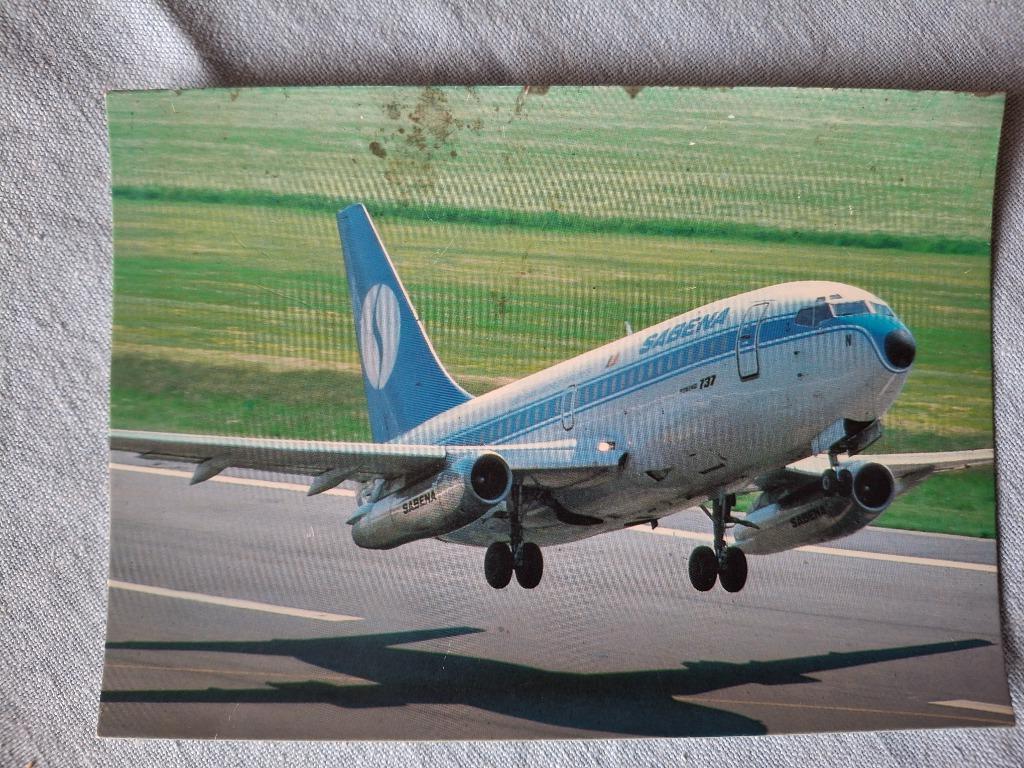 Sabena Boeiing 737 postkaart carte postale, Verzamelen, Ophalen of Verzenden, 1980 tot heden, Ongelopen, Vlaams-Brabant