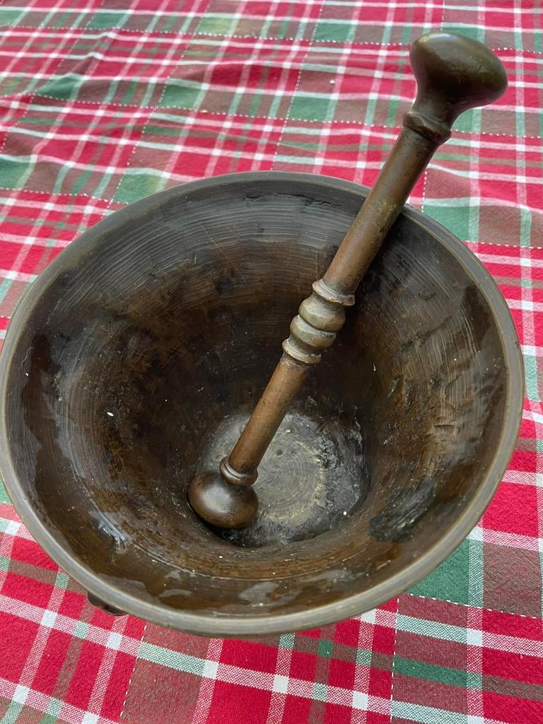Mooie bronzen vijzel, Antiek en Kunst, Ophalen, Brons