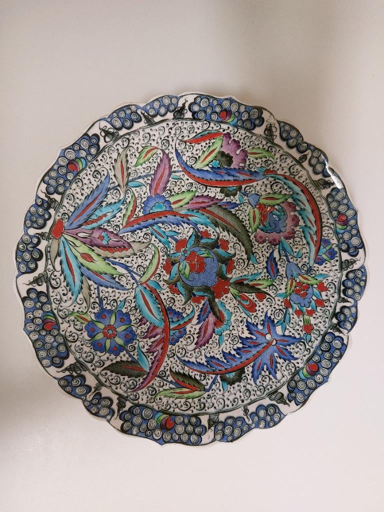 Handgemaakte schaal in emaille.  Turks., Antiek en Kunst, Ophalen of Verzenden