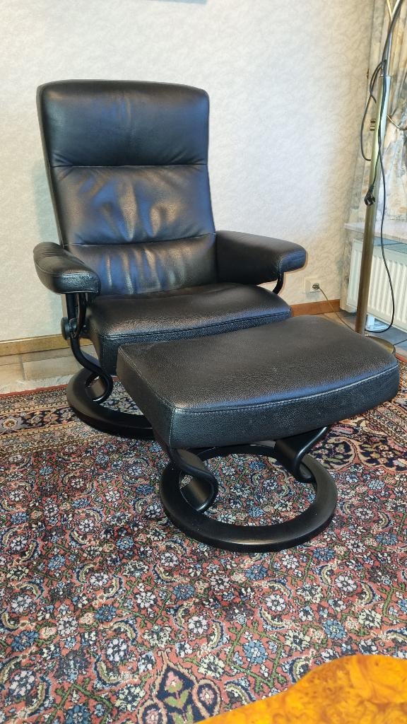 Leren relaxzetel, Huis en Inrichting, Ophalen, Zo goed als nieuw, Leer