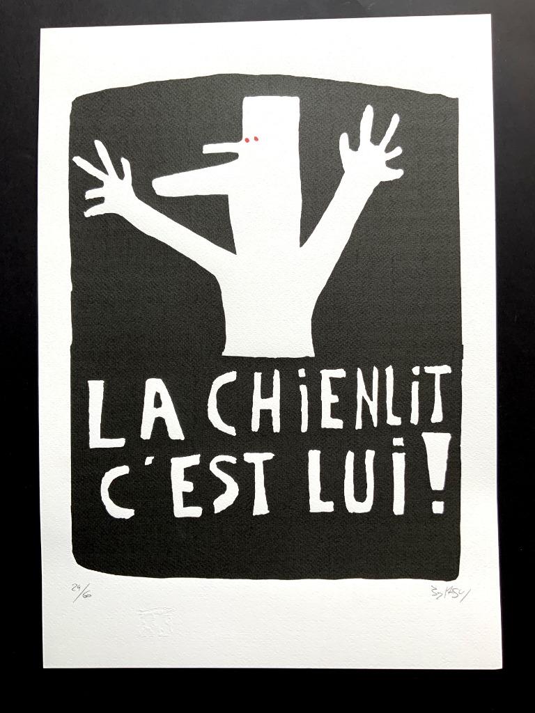 Banksy litho La chienlit c'est lui formaat 35 X 50, Enlèvement ou Envoi