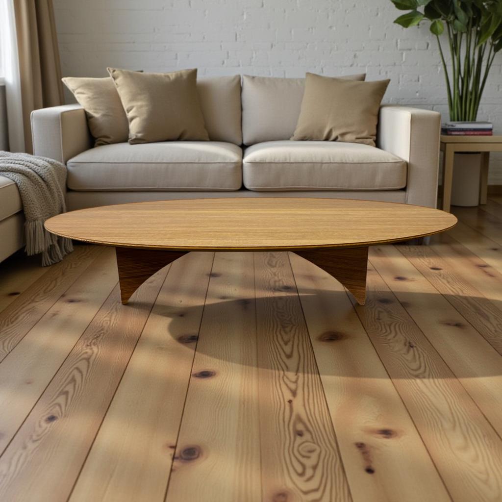 Table basse/table basse en bois ovale rétro, Enlèvement ou Envoi