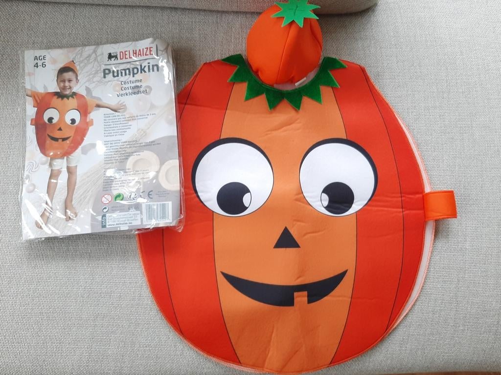 Halloween verkleedset pompoen kind 4-6 jaar, Ophalen, Zo goed als nieuw, Kostuum
