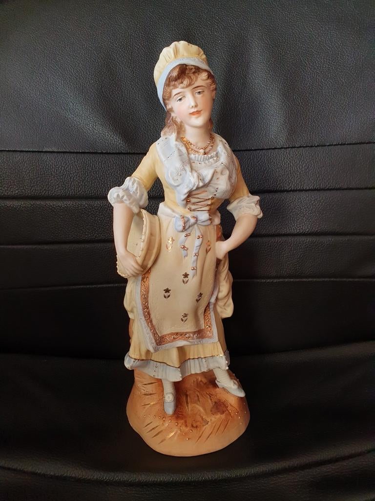 Ancien grand sujet en biscuit 30cm, Enlèvement ou Envoi