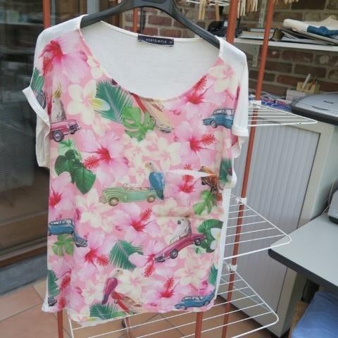Topje print auto papegaai Very Simple mt 44, Kleding | Dames, Overige kleuren, Maat 42/44 (L), Very Simple, Ophalen of Verzenden