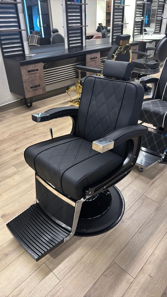 Barbierstoel Bakla Black kappersstoel baard trim barbersalon, Enlèvement ou Envoi, Neuf