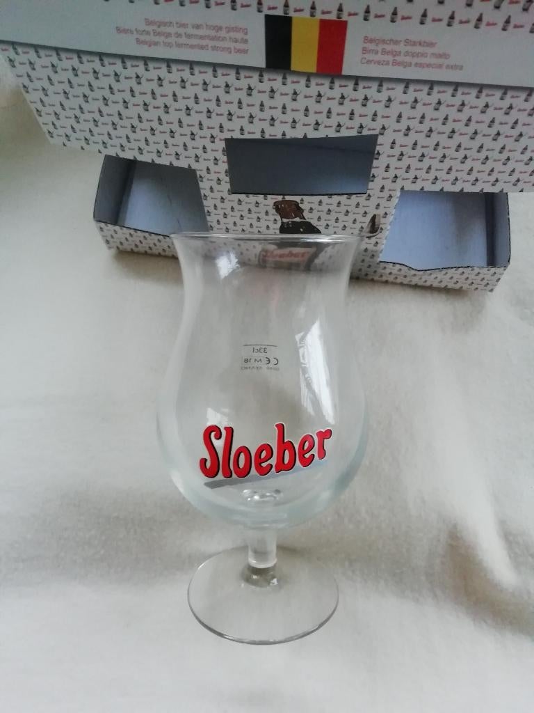 Pakket doos (leeg) SLOEBER bier + glas, Ophalen
