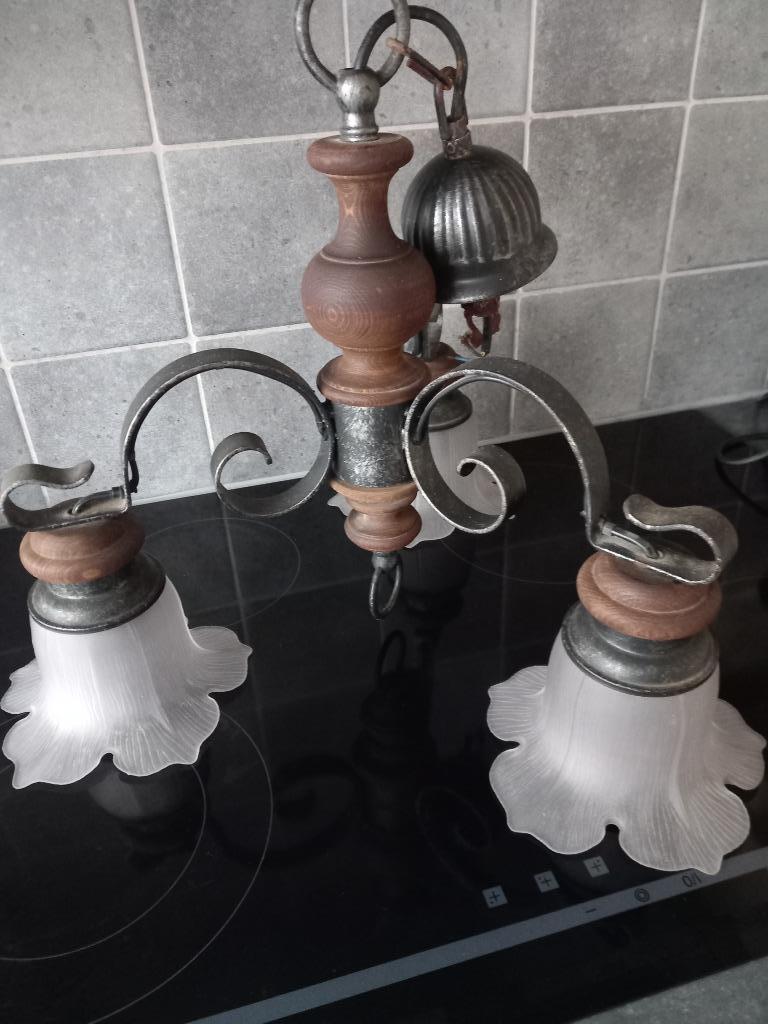 lustre vintage, Enlèvement, Comme neuf, Verre, Vintage
