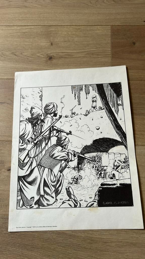 Jacobs Blake en Mortimer prent 1983, Verzamelen, Ophalen of Verzenden, Gebruikt