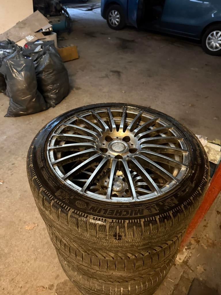 Velgen + Michelin banden Volkswagen Golf, Ophalen, 18 inch, Gebruikt, Banden en Velgen