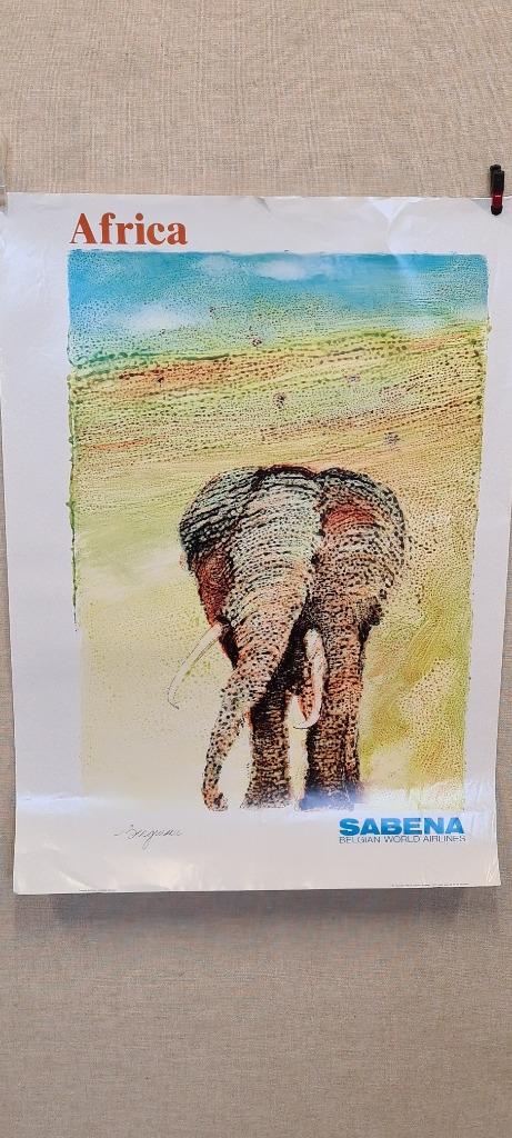 sabena affiche afrika, Verzamelen, Ophalen of Verzenden