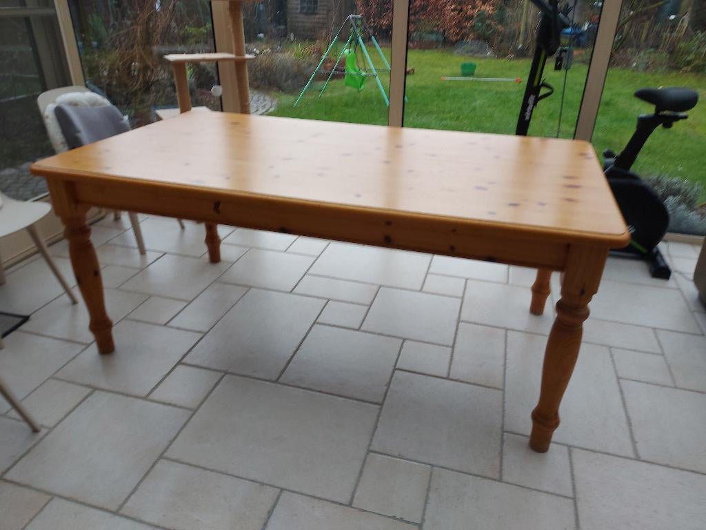 Grenen eettafel, Ophalen, Gebruikt, 50 tot 100 cm, Vijf personen of meer