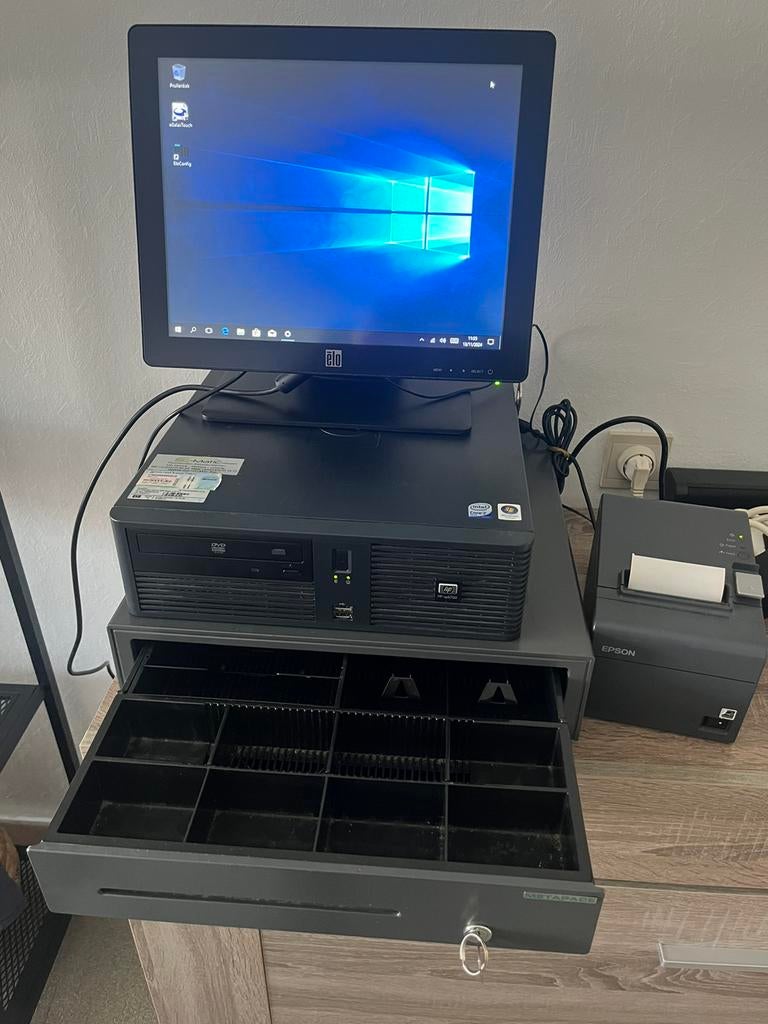 Kassasysteem hp. Touchscreen. Geldlade en printer, Enlèvement