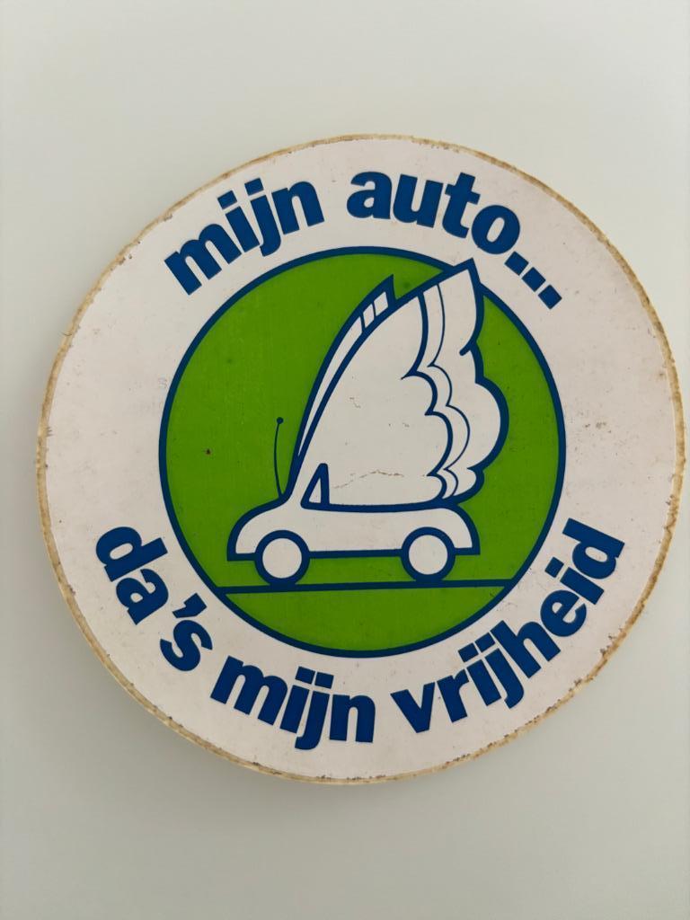 Sticker "mijn auto ... da's mijn vrijheid"  1970's, Ophalen of Verzenden, Gebruikt, Auto of Motor