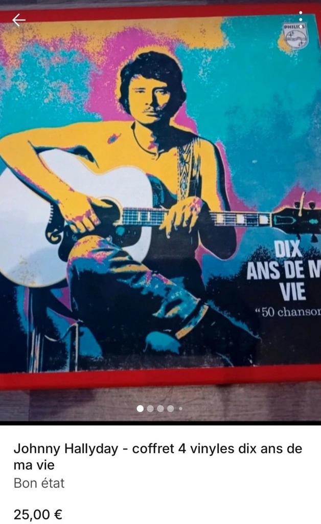 Johnny Hallyday - coffret 4 vinyles dix ans de ma vie, Enlèvement ou Envoi, Utilisé