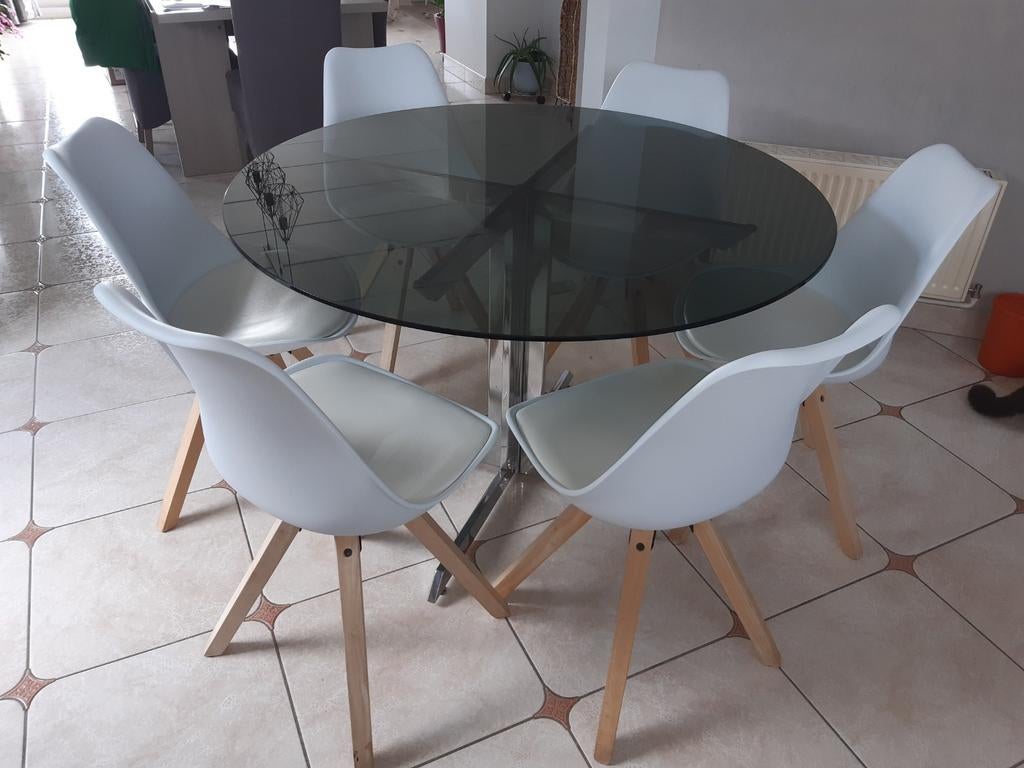 Table ronde en verre, Maison & Meubles, Tables | Tables à manger, Enlèvement, Verre