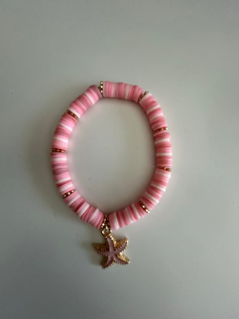 Armband lichtroze-goud met zeester, Ophalen of Verzenden, Goud
