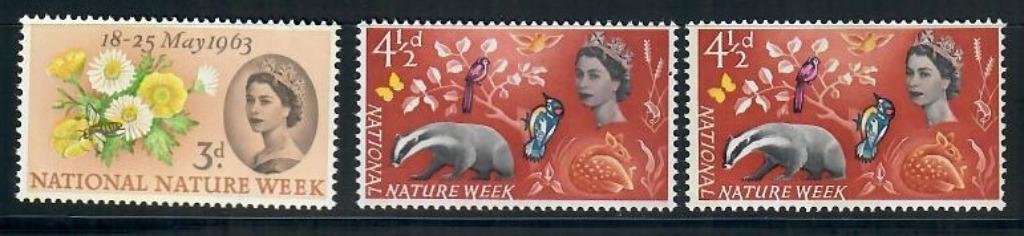 Engeland yvertnrs.:373/74 + 374A postfris, Verzenden, Postfris, Dier of Natuur