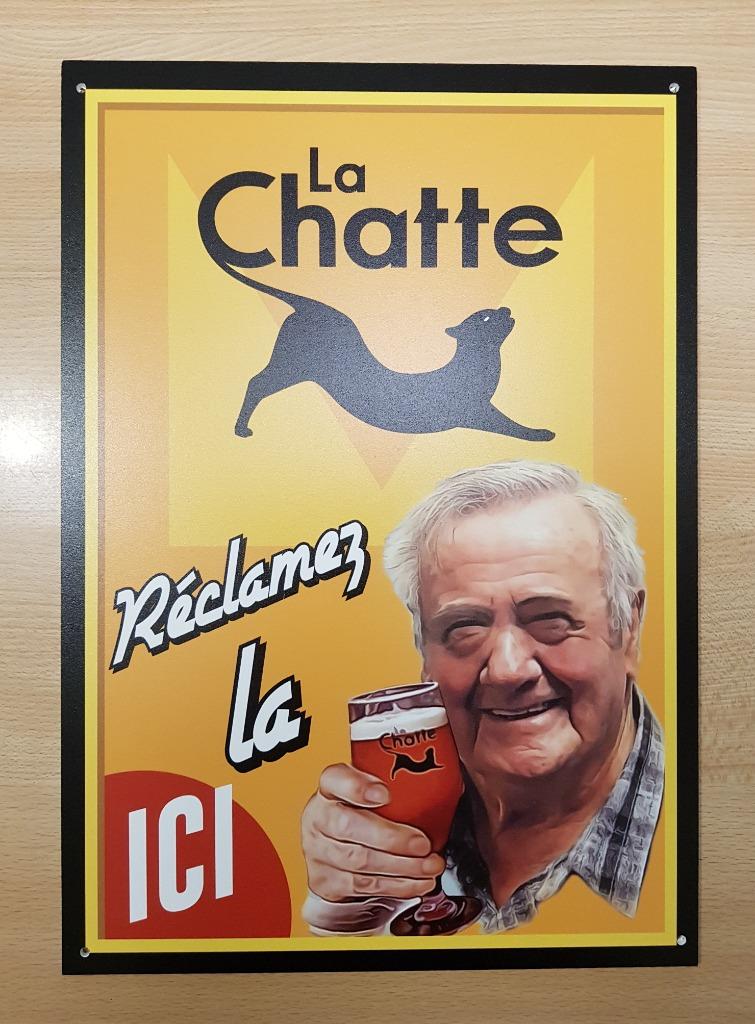 Panneau LA CHATTE, Enlèvement ou Envoi, Comme neuf, Panneau, Plaque ou Plaquette publicitaire, Autres marques
