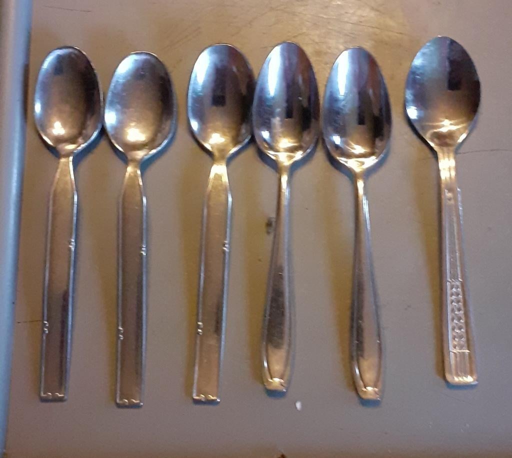 6 cuillères à café inox (1), Ophalen of Verzenden, Gebruikt