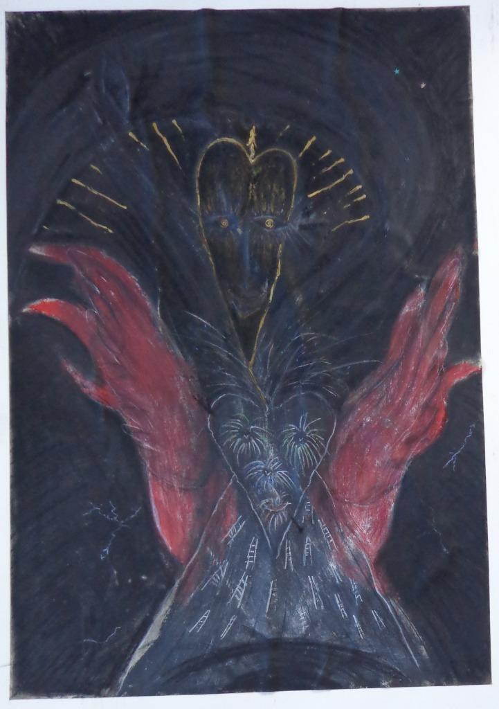 FRANKY CANE / FIGURATIE / OLIEVERF PAPIER / 132x98cm PANEEL, Enlèvement, Signé, Peinture à l'huile