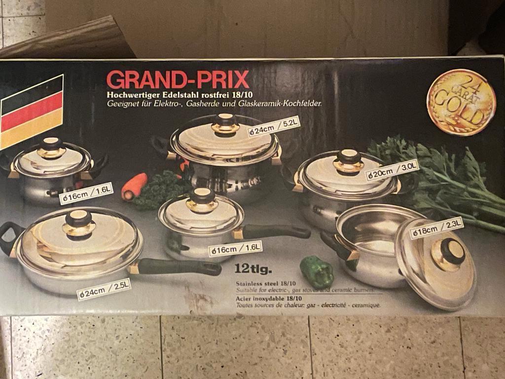 Ensemble de 6 marmites, casseroles + couvercles de 12 pièces, Enlèvement, Comme neuf, Inox, Ensemble de casseroles