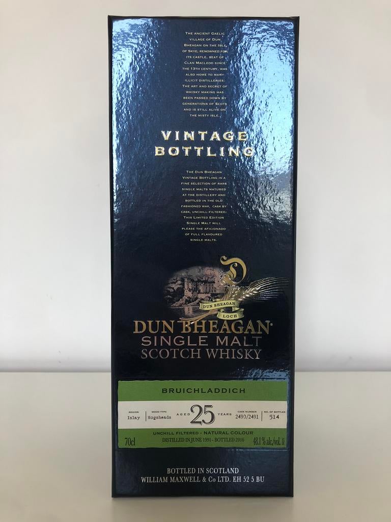 Whisky Bruichladdich 25 dun bheagan, Ophalen of Verzenden, Zo goed als nieuw