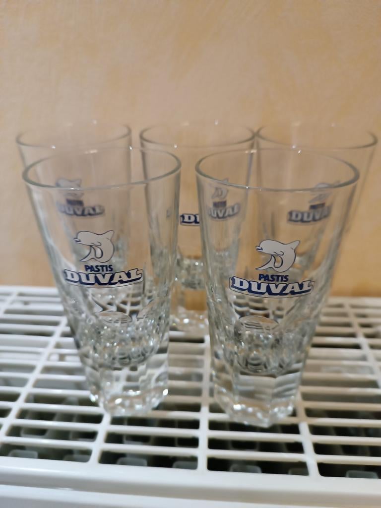 A vendre 5 verres Pastis Duval en bon état, Utilisé
