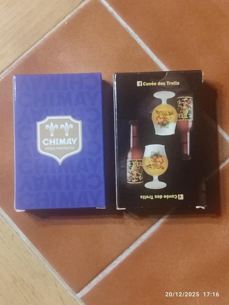 2 jeux de cartes CHIMAY BLEU ET CUVÉE DES TROLLS ., Ophalen of Verzenden, Nieuw, Overige typen, Overige merken