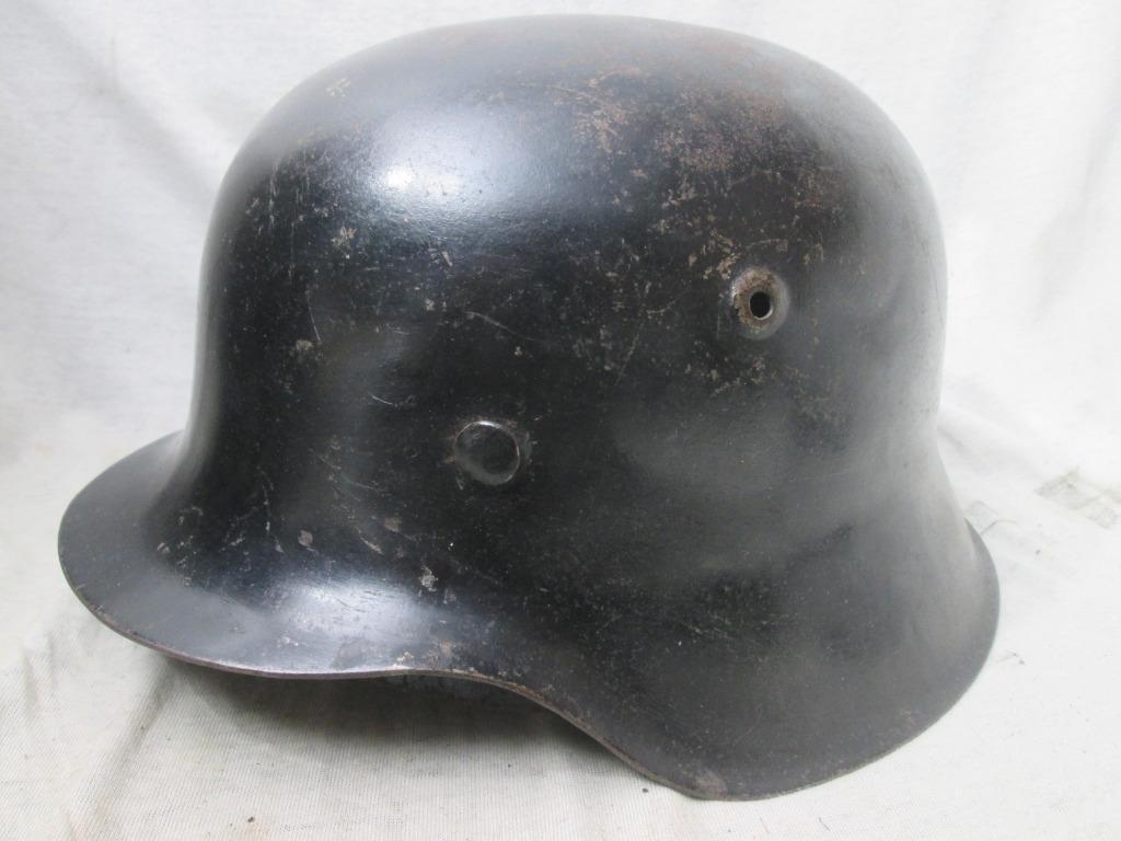 Duitse helm zwart M-1942 voor Luftwaffe helfer. origineel., Ophalen of Verzenden