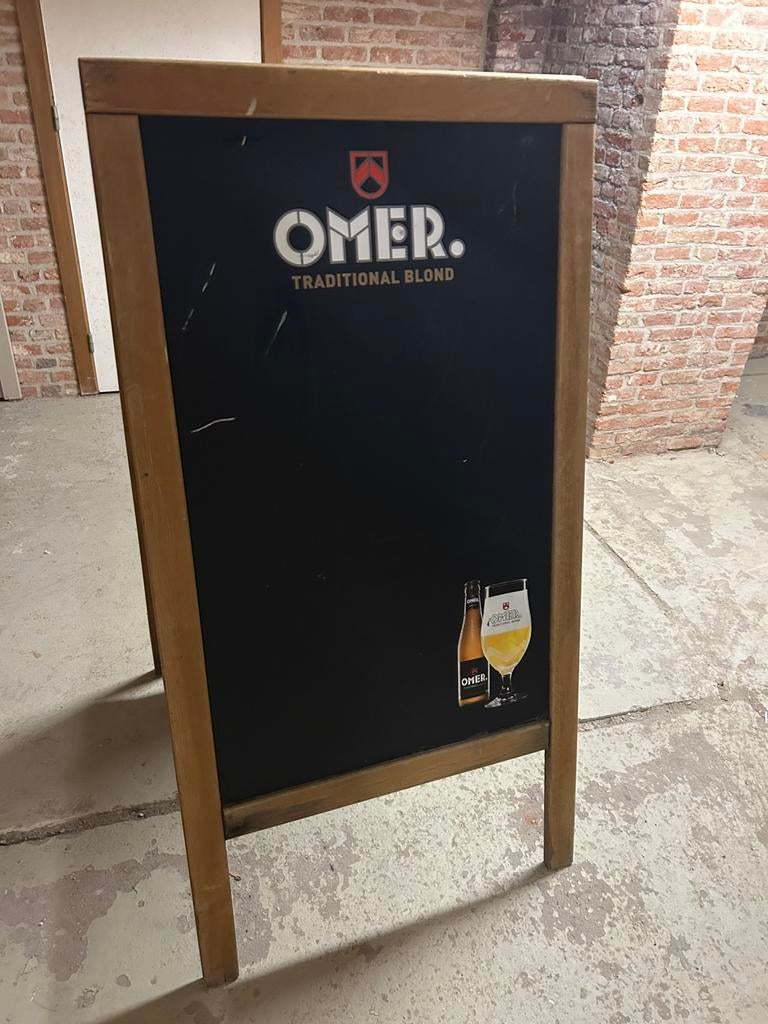 Horeca reclamebord Omer 137 cm hoogte, Verzamelen, Merken en Reclamevoorwerpen, Ophalen, Zo goed als nieuw, Reclamebord
