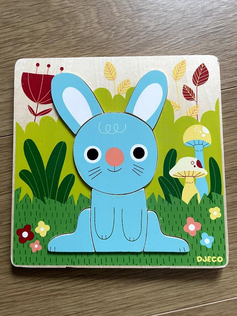 Houten inlegpuzzel konijn Djeco, Ophalen, Gebruikt, Overige typen